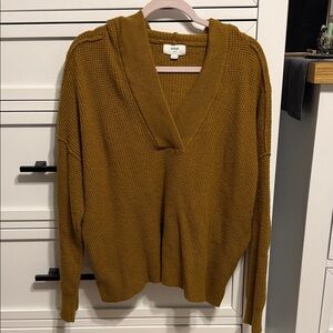 Aerie V-Neck Sweater in Mustard